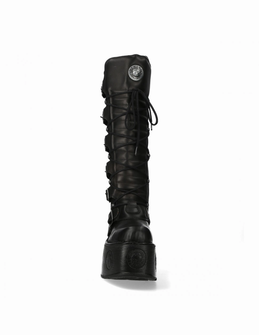 New Rock Schuhe High Boots M-272-C55 Stiefel Gothic Echtleder mit Plattform Stiefel Bis Zur Hüfte