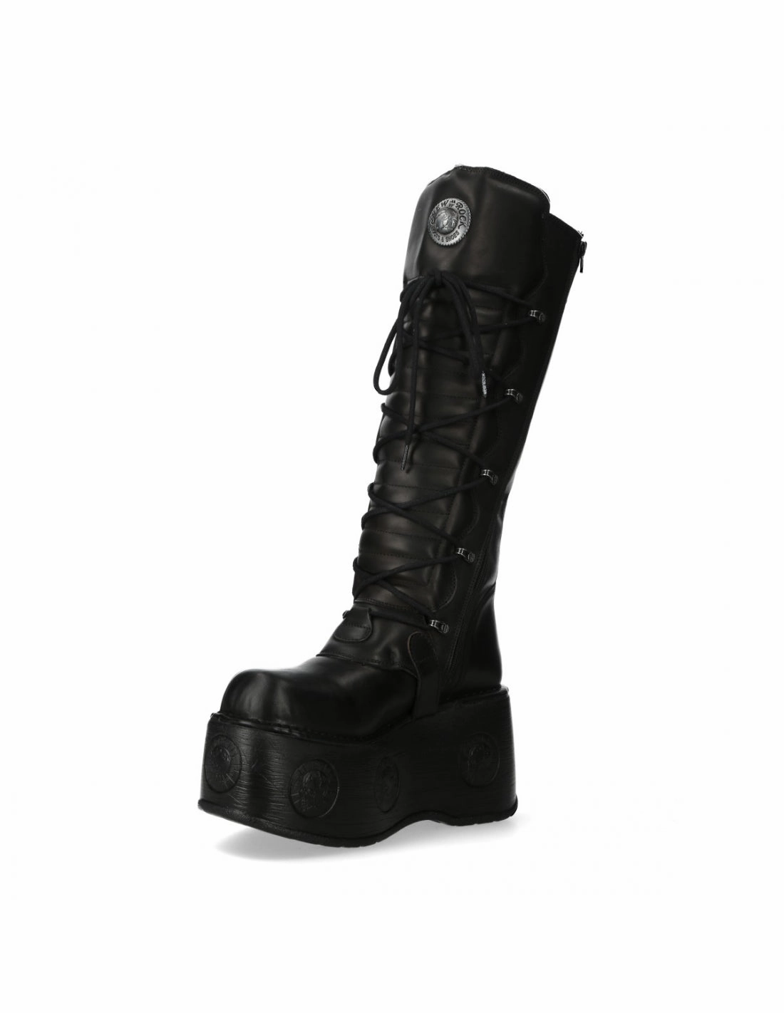 New Rock Schuhe High Boots M-272-C55 Stiefel Gothic Echtleder mit Plattform Stiefel Aus Italien Online