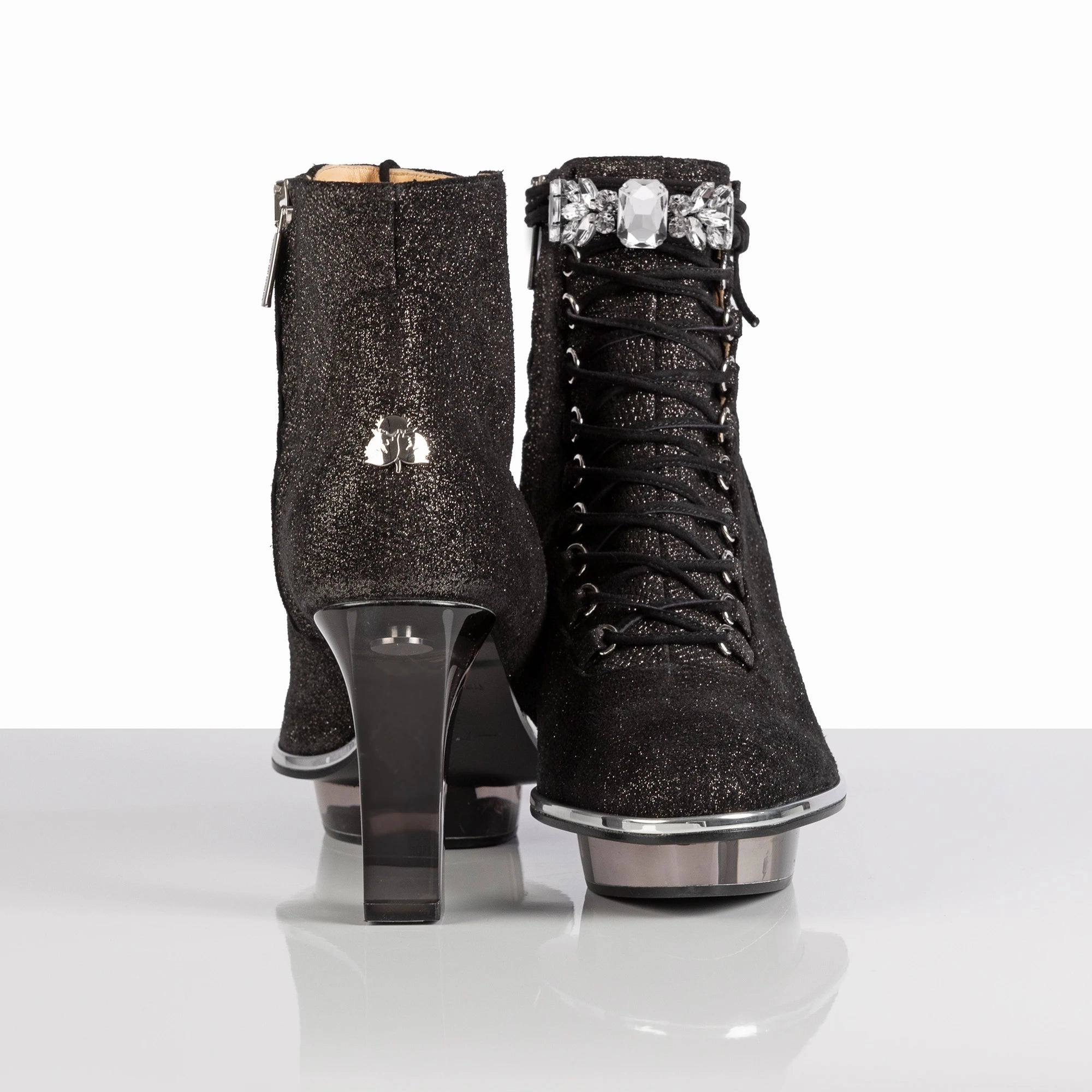 Harris Tweed Ankle Boots NOIRS Stiefeletten inkl. Schuh-Schmuck, Dirndlschuhe