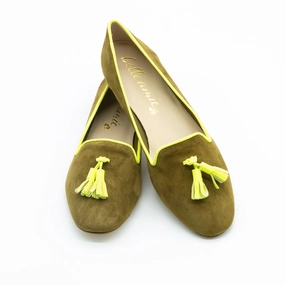Olive - Neongelb Shoes Penny Loafers