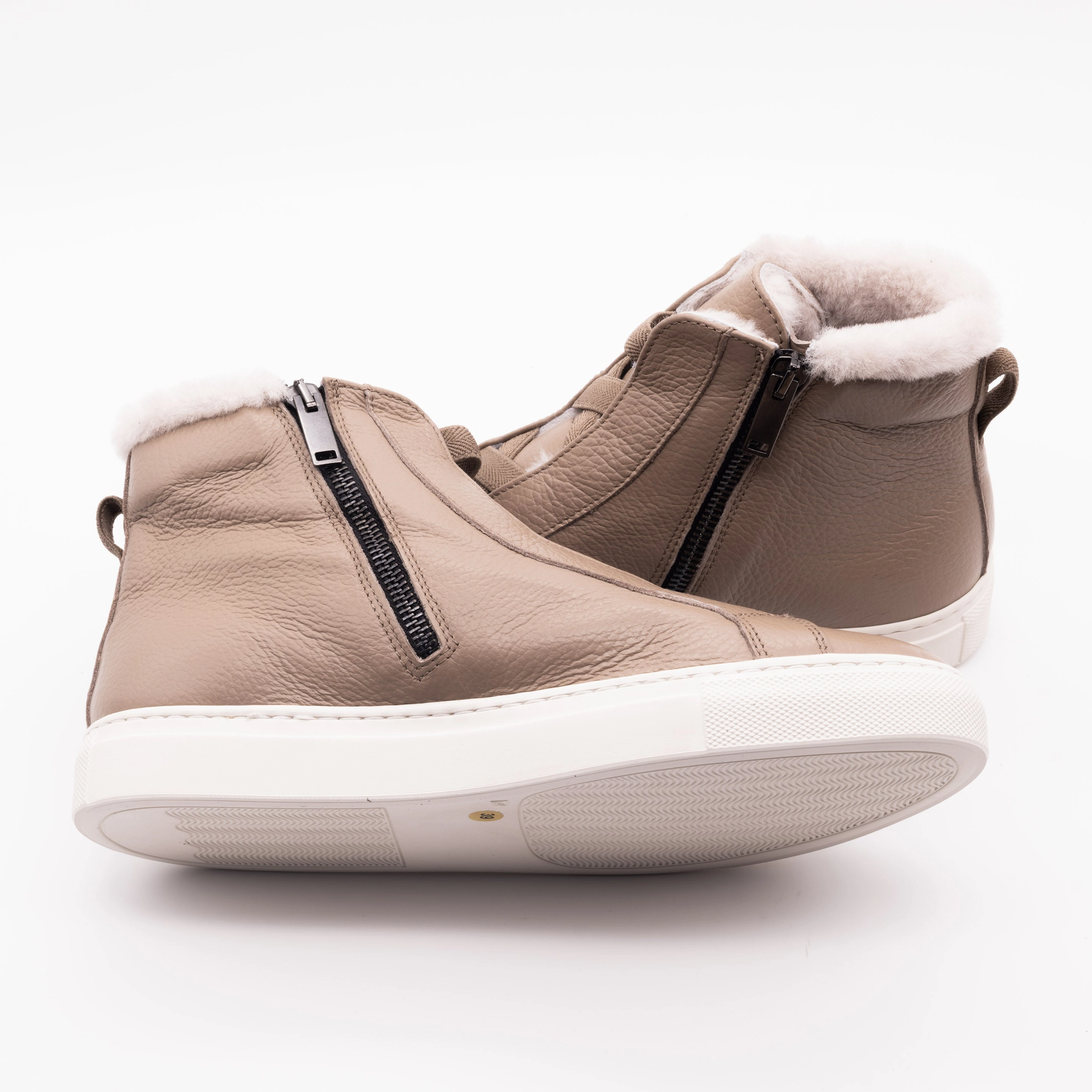 Sneaker Dollaro Taupe Chelsea Boots Plateau Sohle