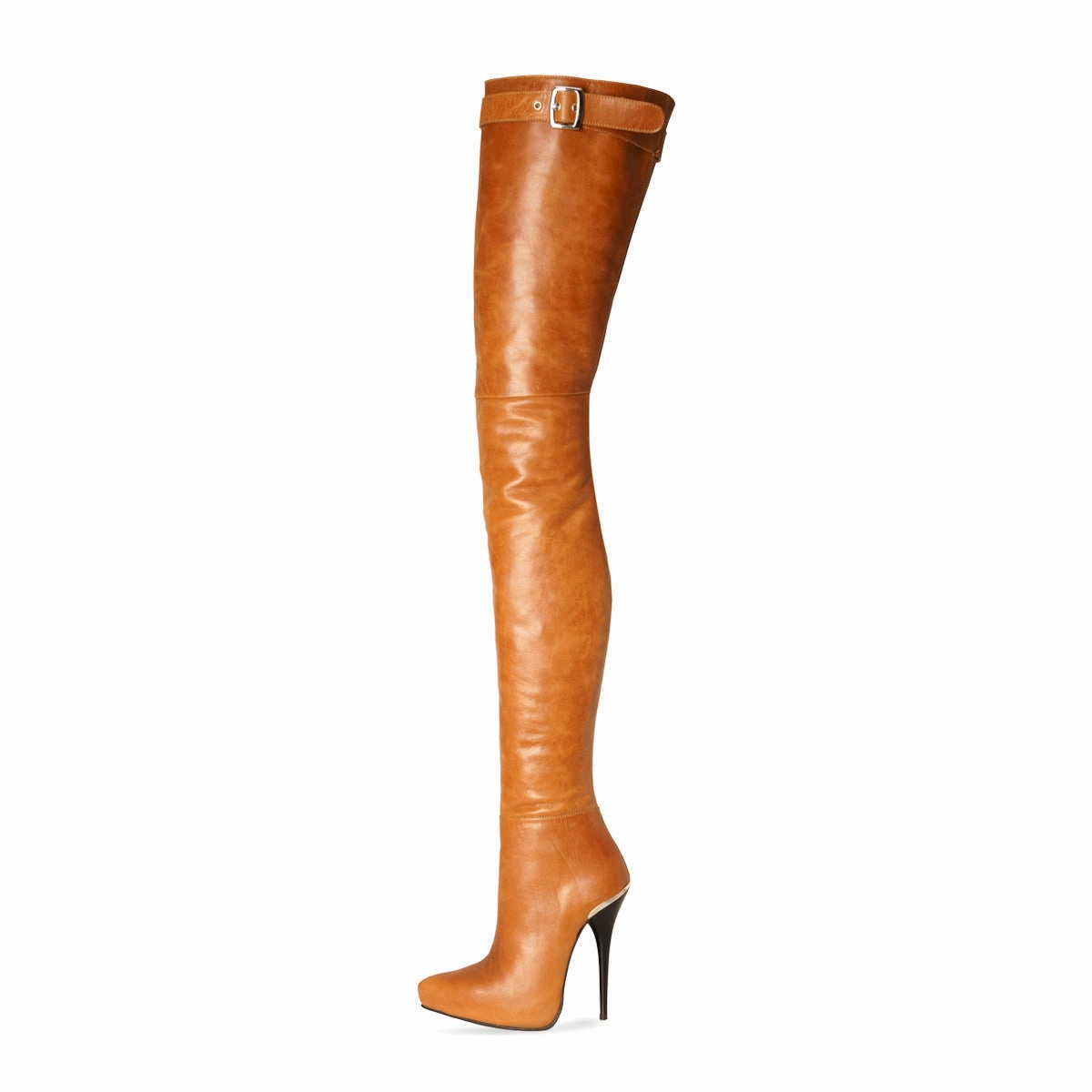 Super lange Overkneestiefel Schnalle (Modell 316) Leder camel Jolly Stiefel