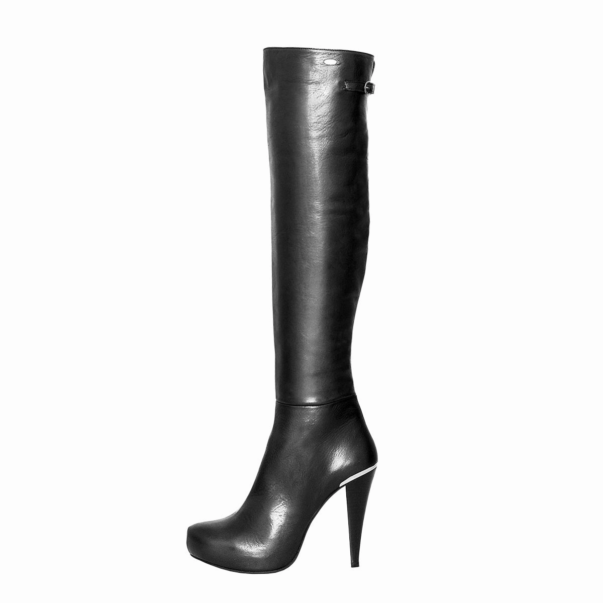 Overkneestiefel mit High Heel und Plateau (Modell 306) Leder schwarz Bundeswehr Stiefel 2020