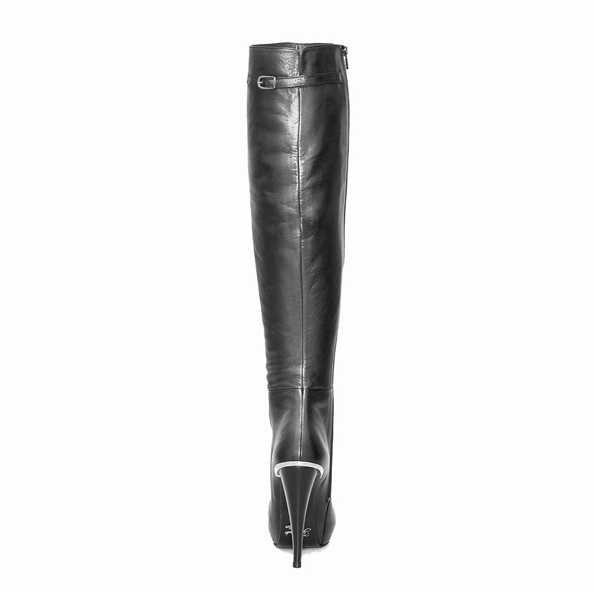 Stiefel Mit Innenschuh Overkneestiefel mit High Heel und Plateau (Modell 306) Leder schwarz