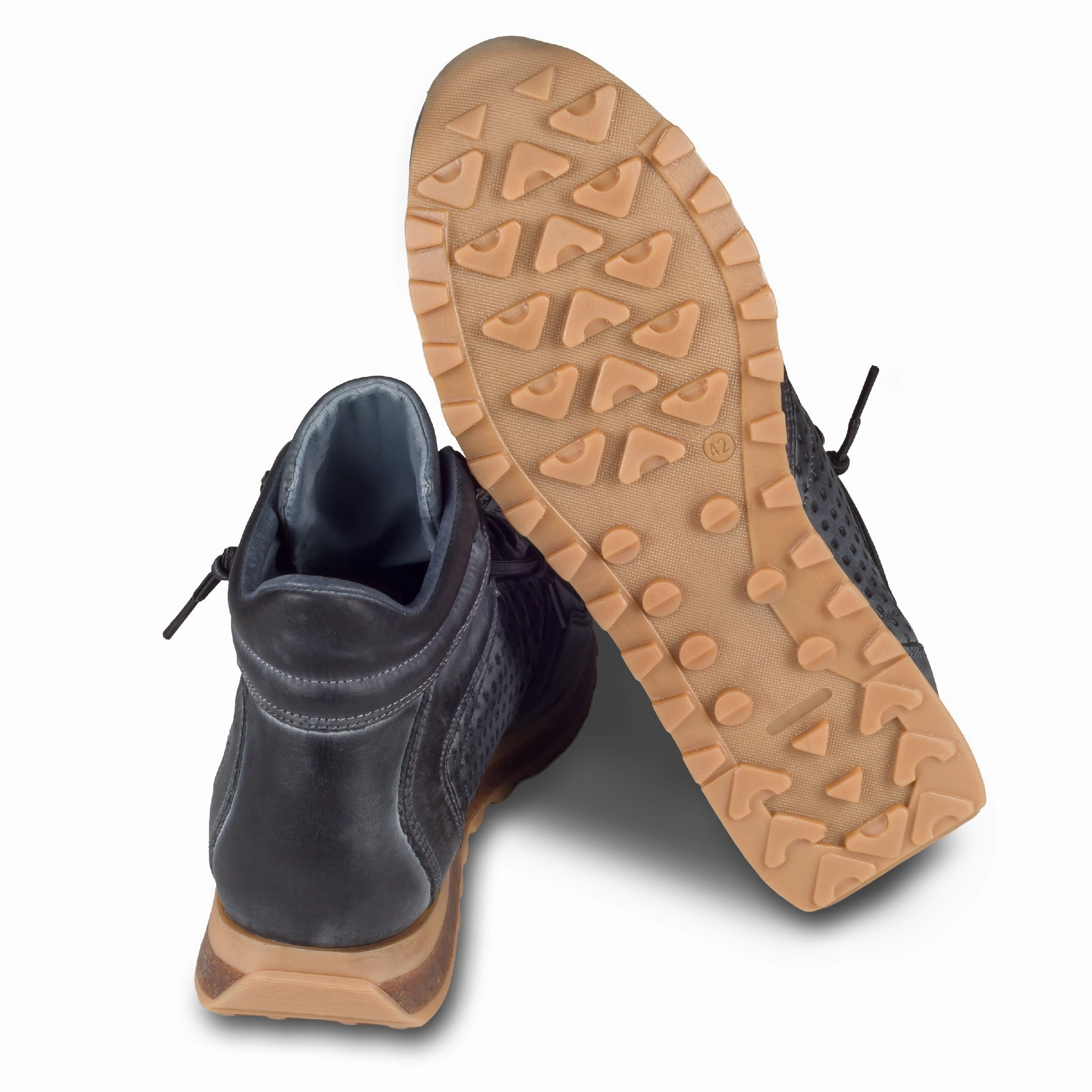 CETTI Sneaker-Stiefel Herren dunkelblau, Leder, C-1048 Herbst High-Top, perforiert (used tin antracita) Jeans Lane - Sneaker Low