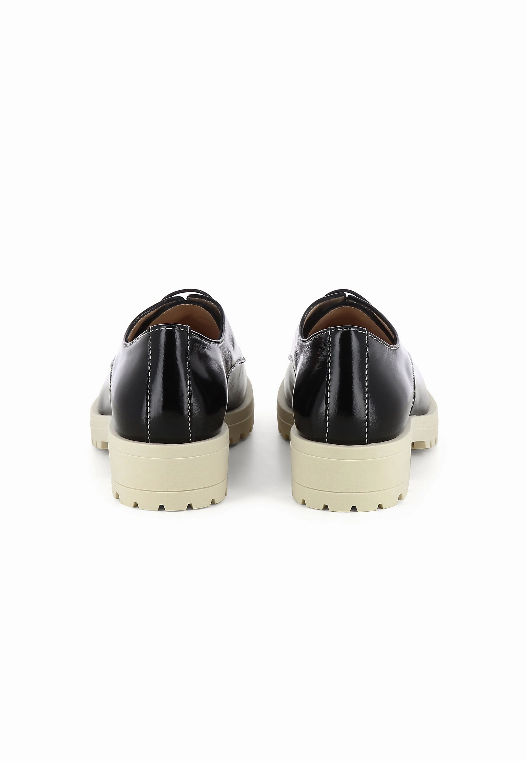 Laufschuhe Wettkampf 10 Km PAMELA Damen Schnrer  -  Knautschlackleder Schwarz