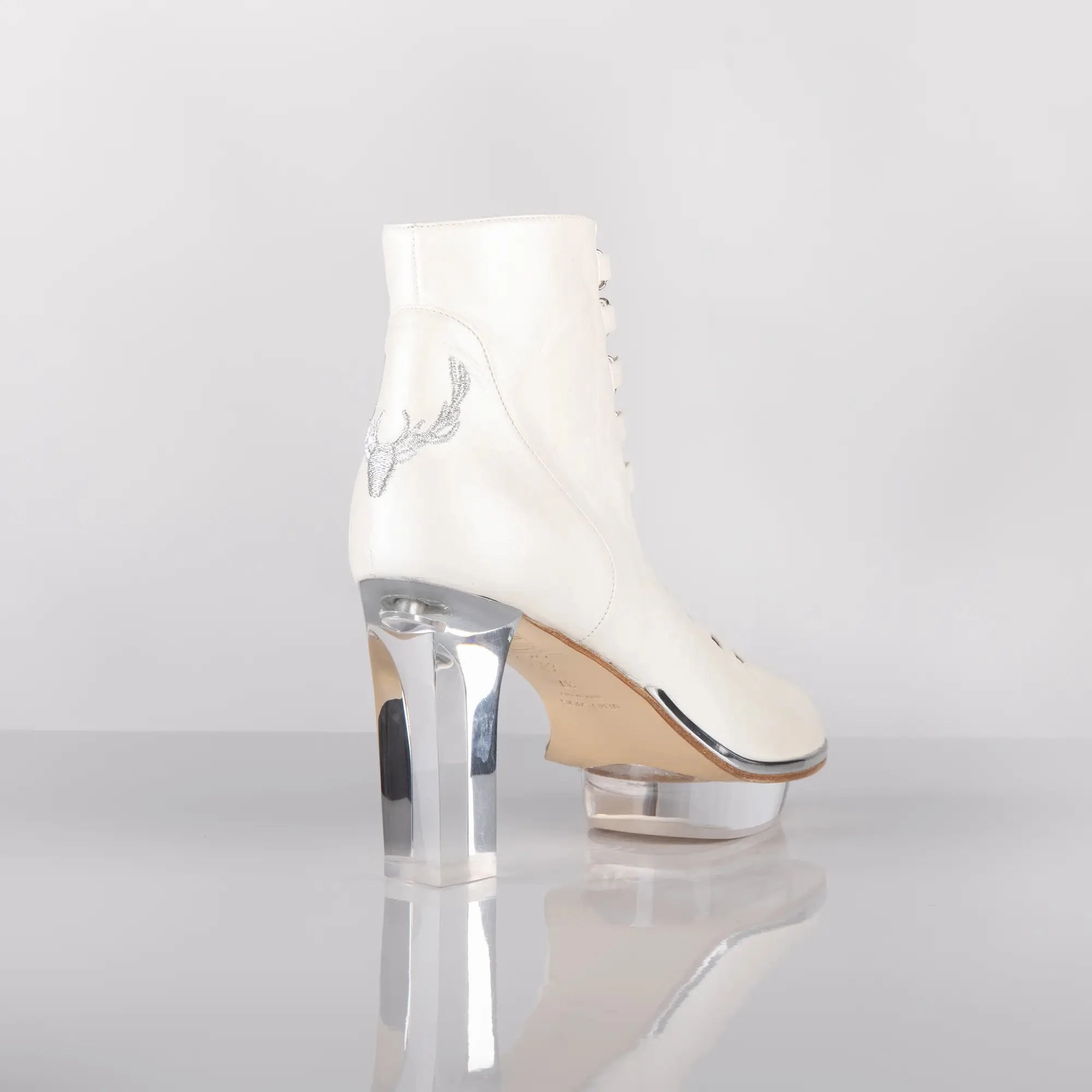 PEARLS Peeptoes Stiefeletten Dirndl-Brautschuhe ivory-silber Deia Ankle Boots