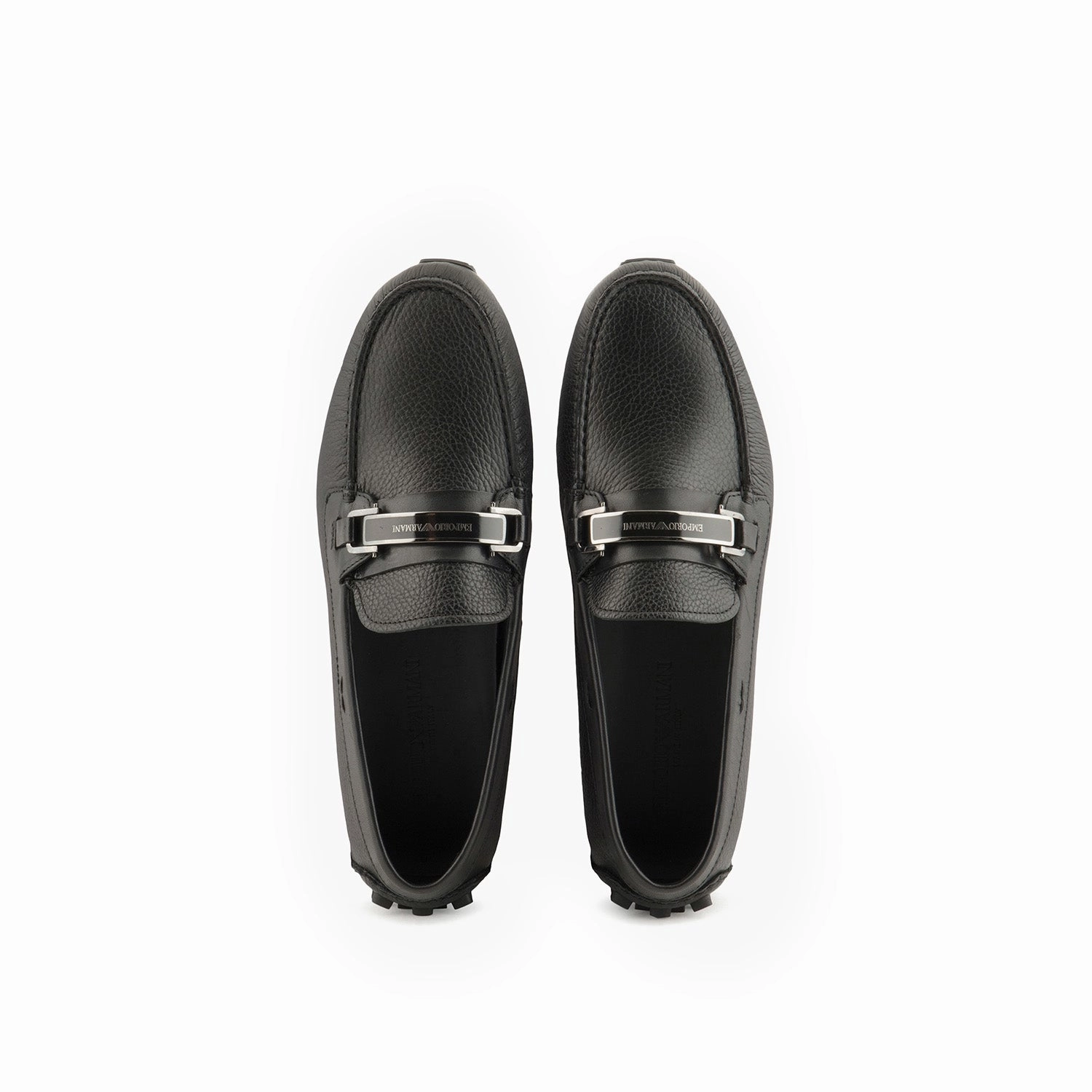 Trending Loafers Pebbled Leather Driving Loafers With Stirrup Bar