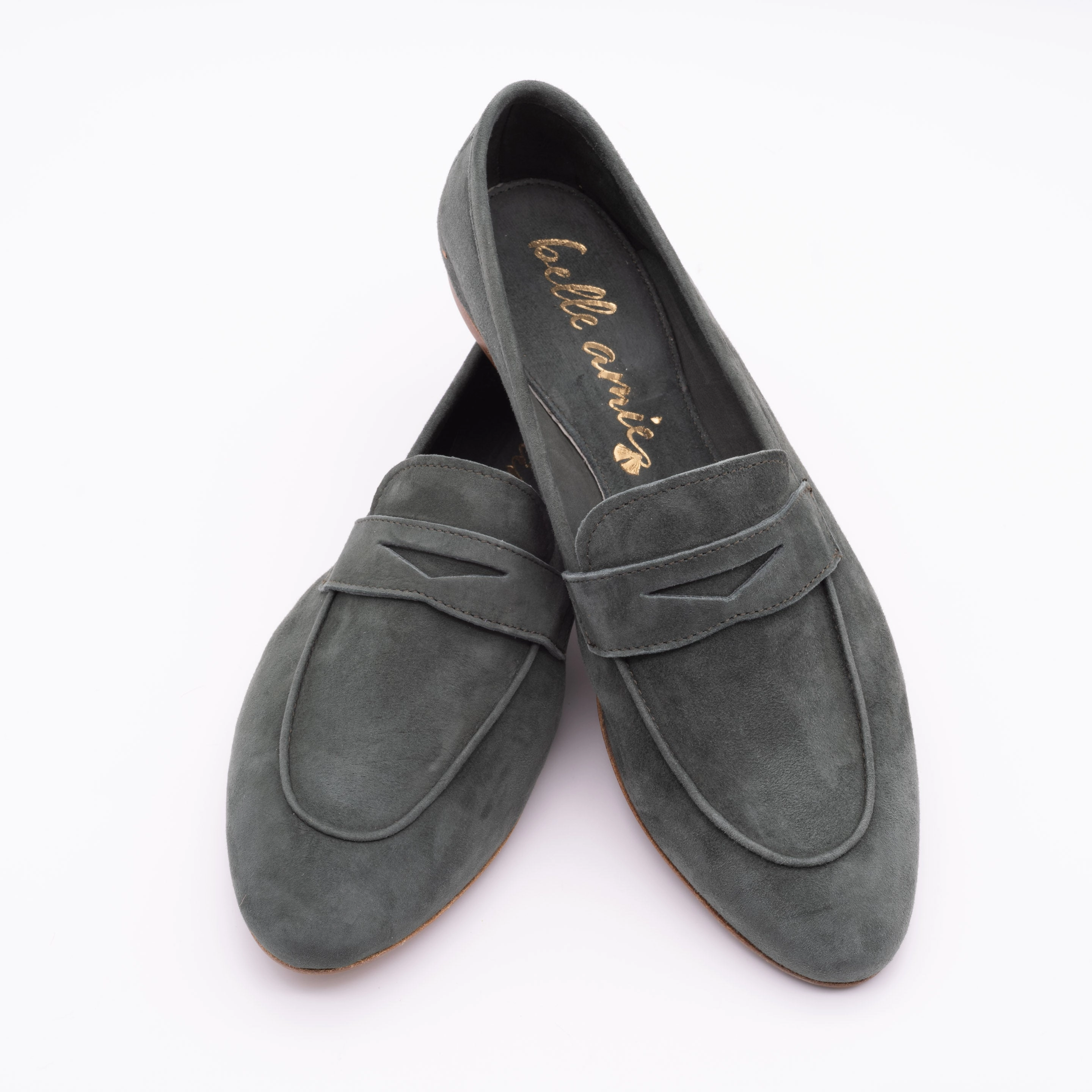 Penny Loafer Dunkelgrn Ecru Loafers