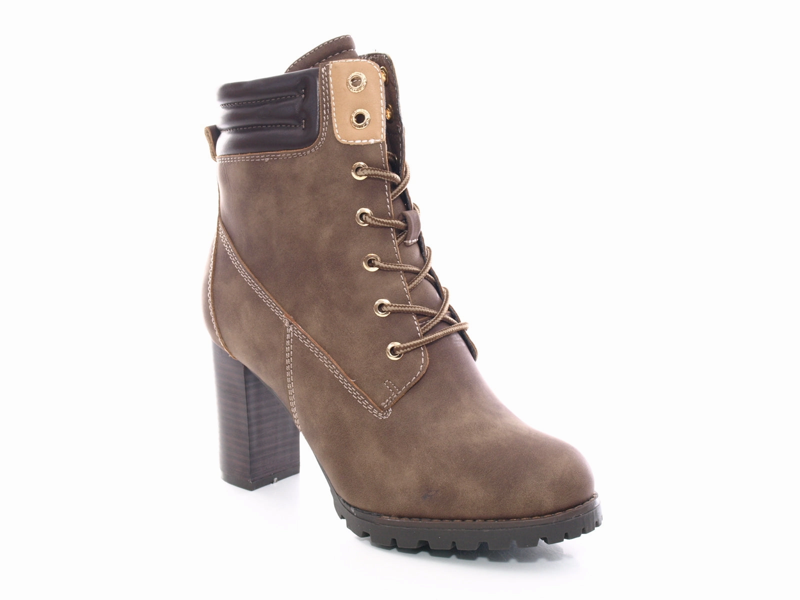 Laufschuhe Abnutzung Damen Ankle Boots Stiefelette warm gefttert Khaki # 676