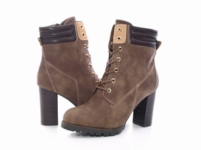 Damen Ankle Boots Stiefelette warm gefttert Khaki # 676 Intersport Laufschuhe Angebot