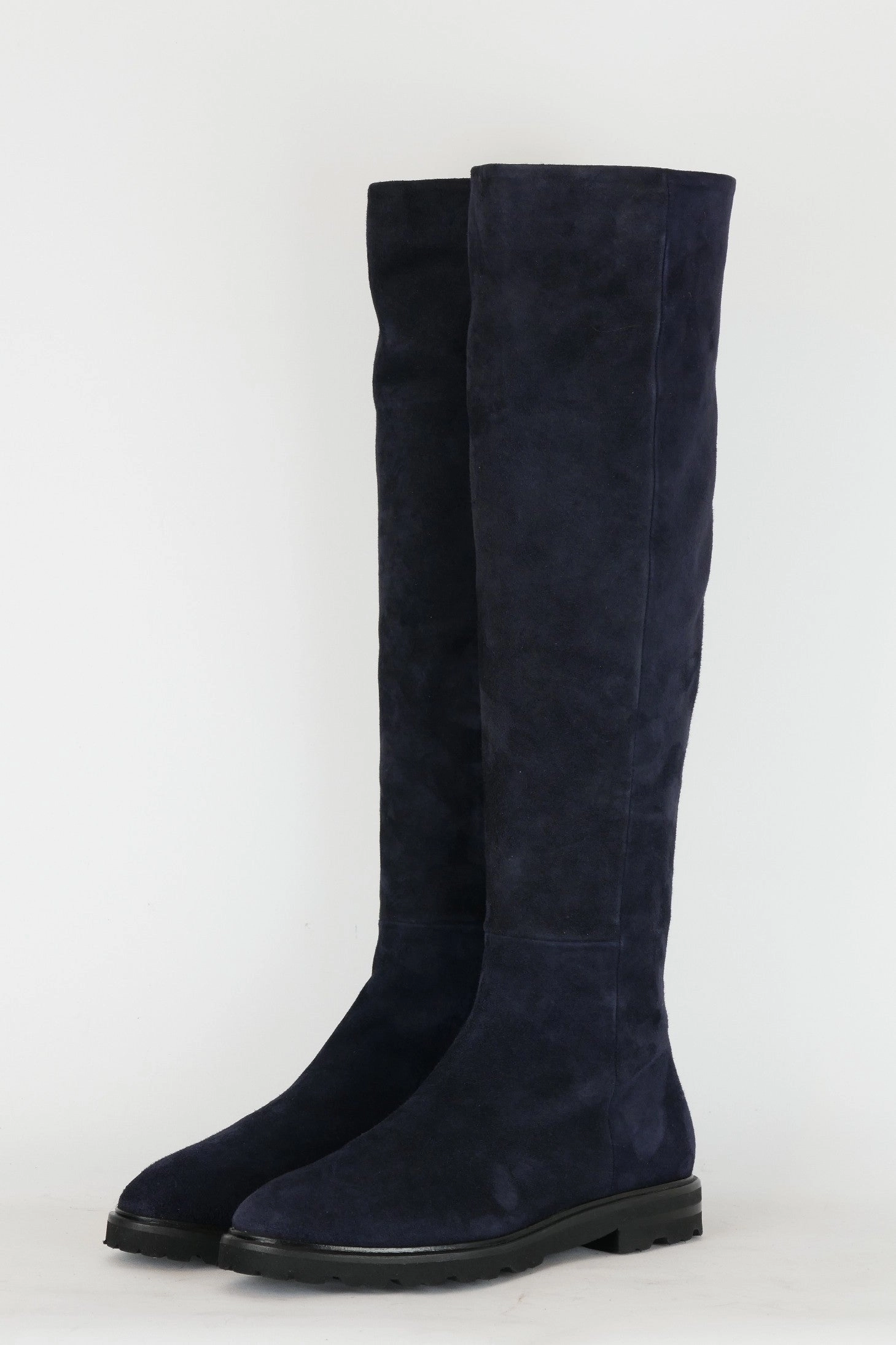 Hohe Stiefel Wildleder blau Overnight Stiefel