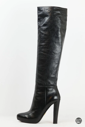 Stiefel Eurocart Weltkarte Stiefel Leder schwarz