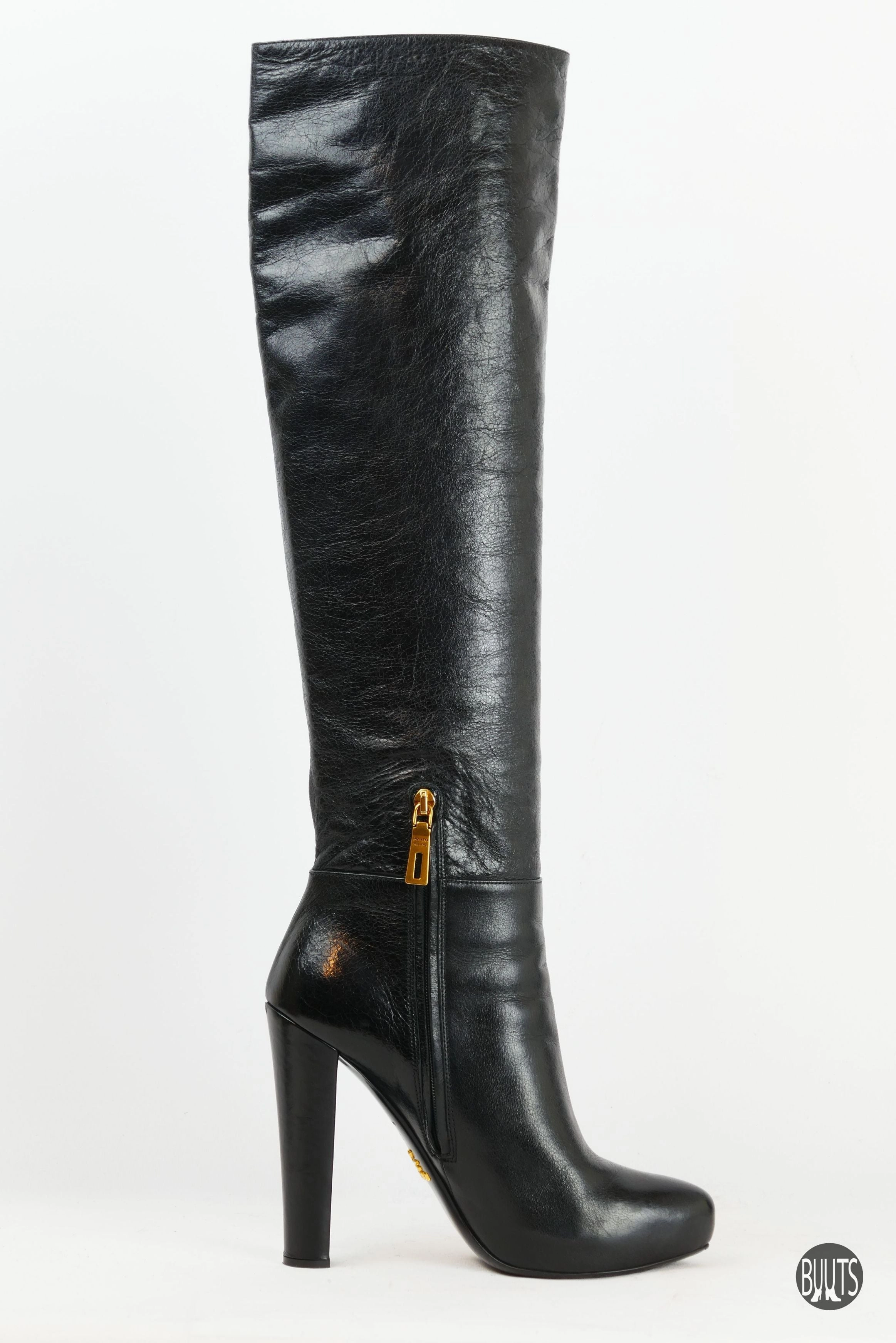 Loafer Stiefel Stiefel Leder schwarz