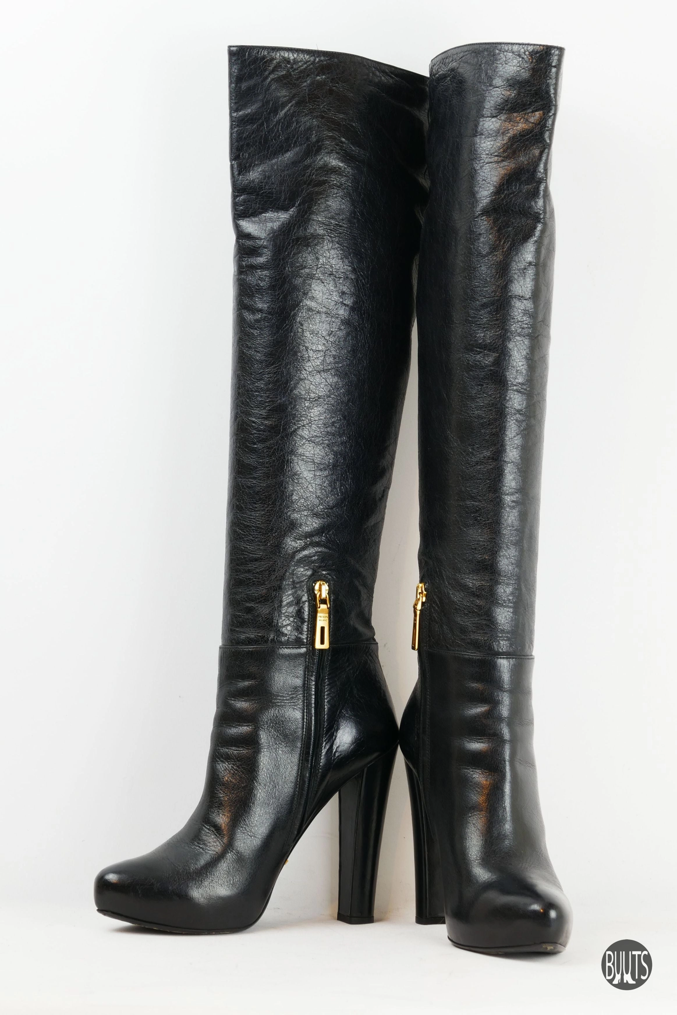 Stiefel Snake Stiefel Leder schwarz