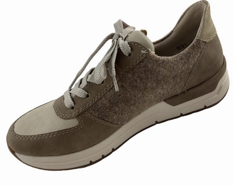 Rieker Damen Sneaker 58902-64 Reiverschlus/ Schnrung Beige ,  Kunstleder Sneaker Hoops