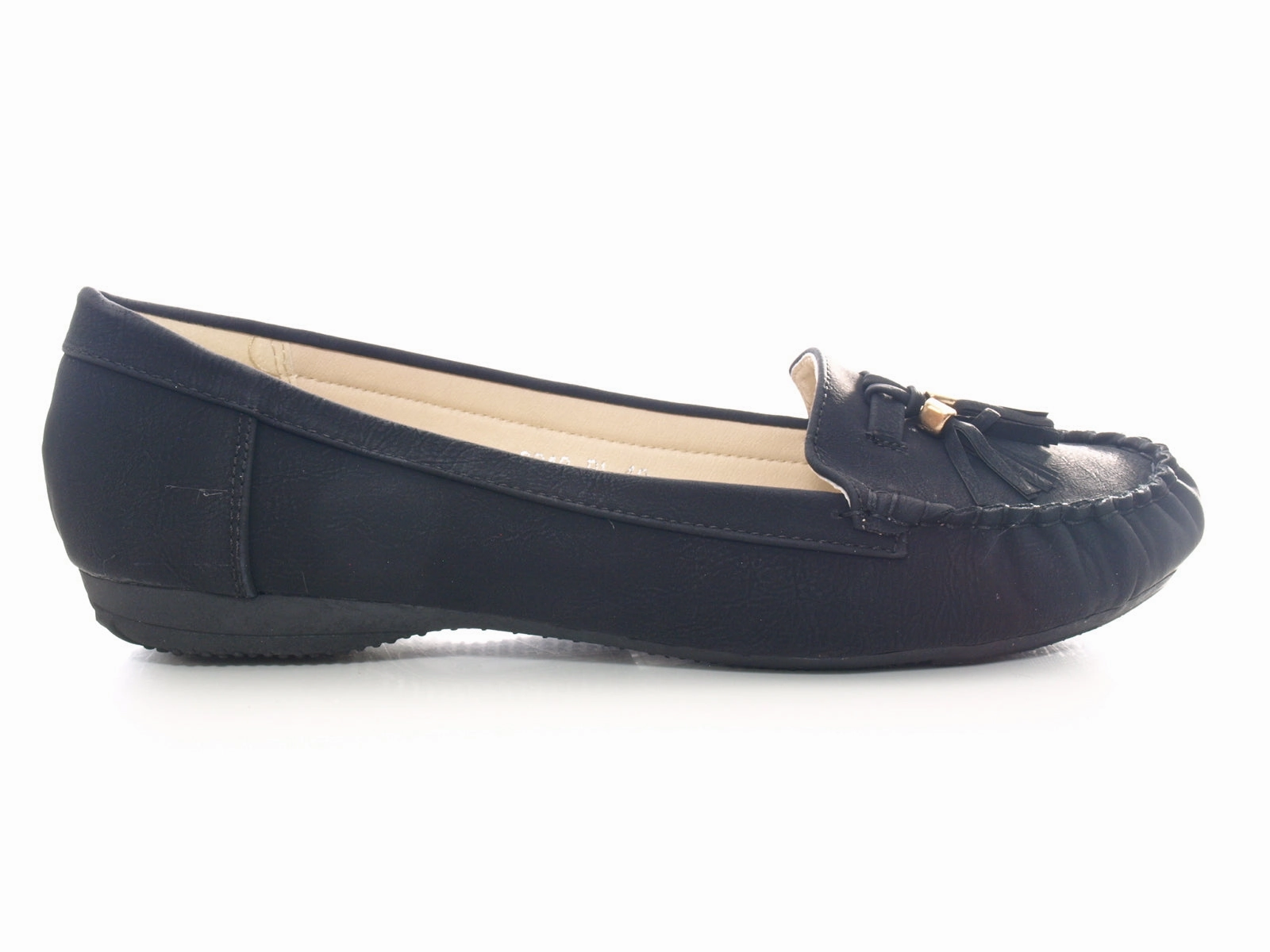 Style Damen Slipper Ballerina Loafer Mokassins Slip On Flats Freizeit Black #  8218