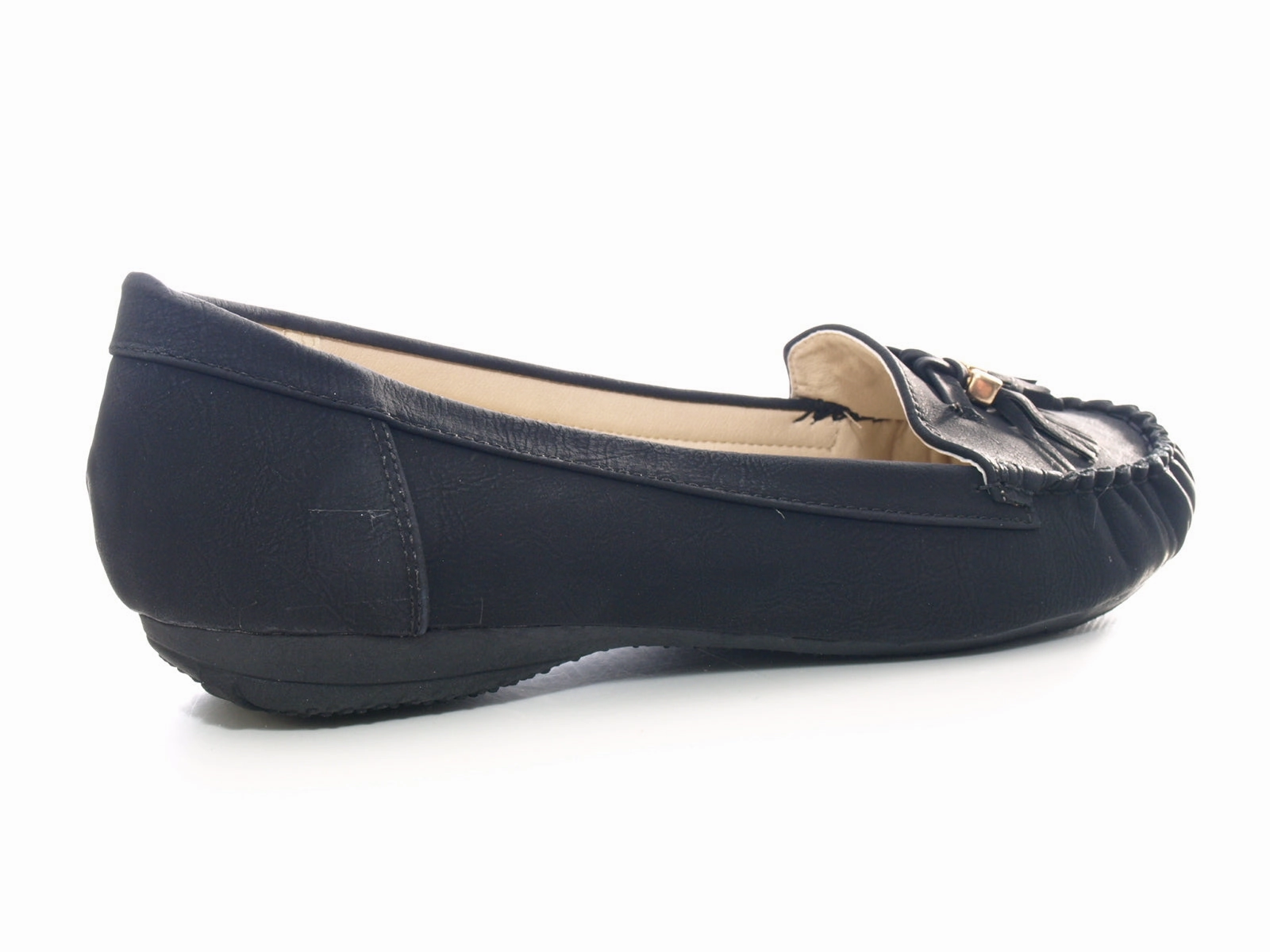Damen Slipper Ballerina Loafer Mokassins Slip On Flats Freizeit Black #  8218 Affordable Loafers