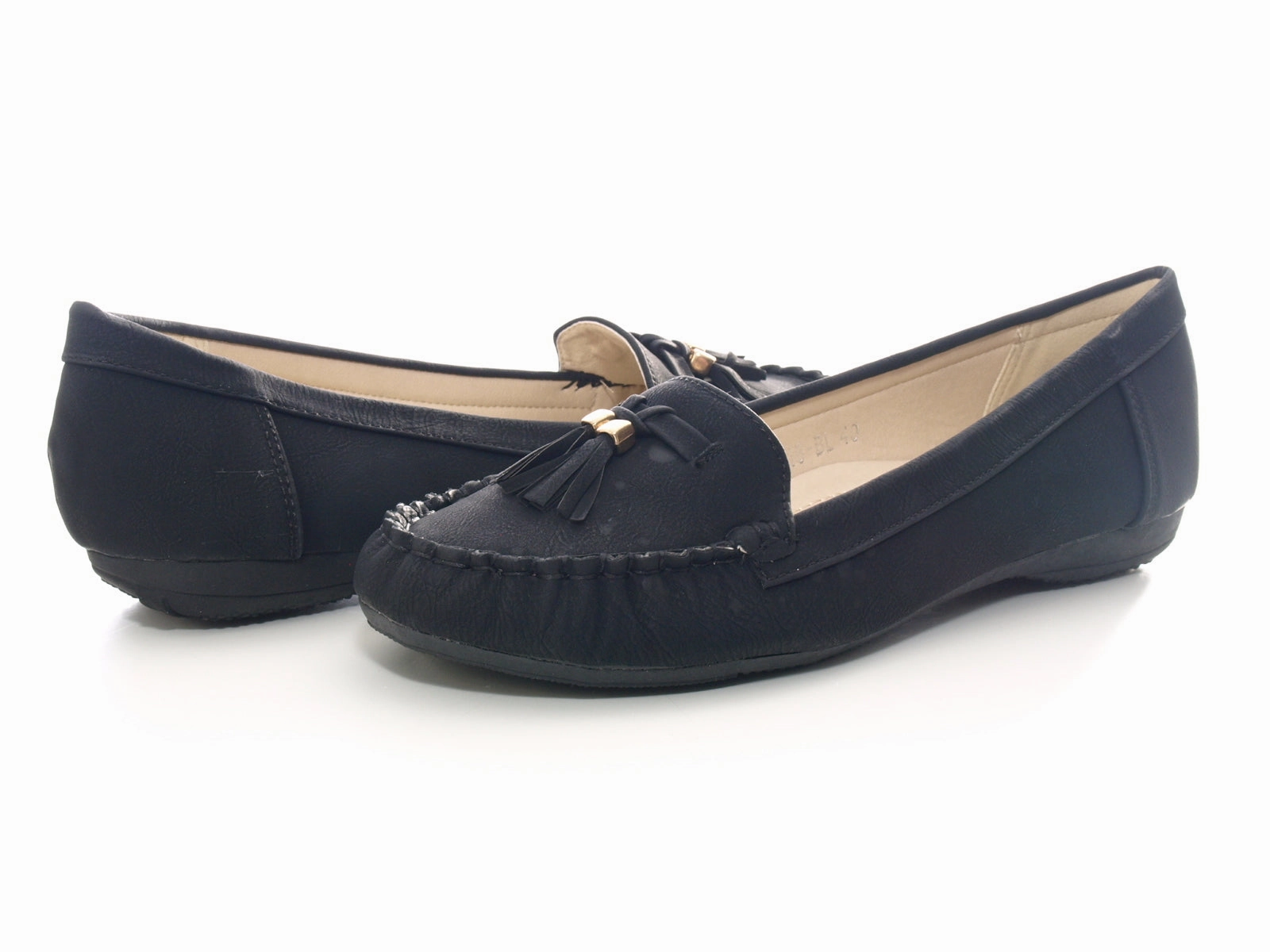& Jones Loafers Damen Slipper Ballerina Loafer Mokassins Slip On Flats Freizeit Black #  8218