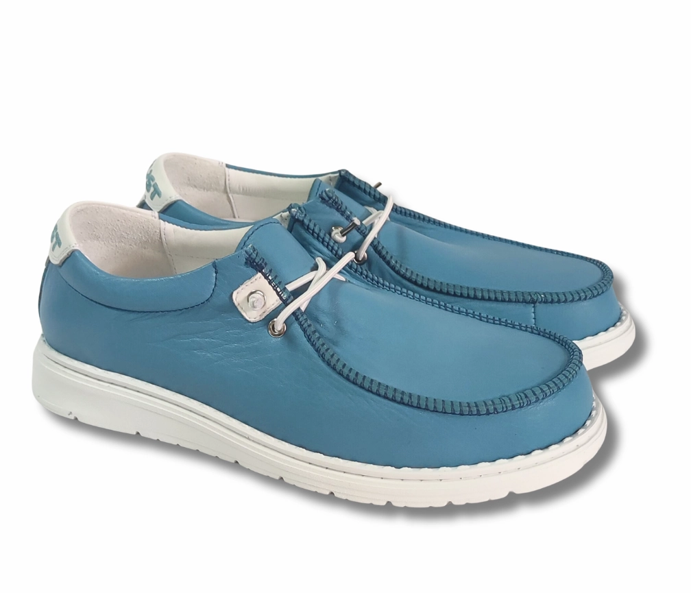 Le must Salerno Cobalto White Sole Loafers