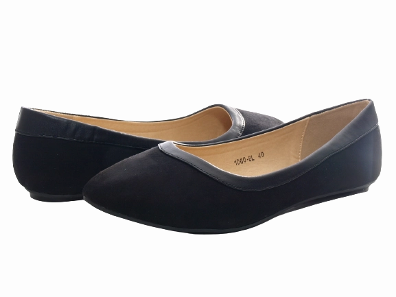 Damen Slipper Halbschuhe Ballerina Loafer Mokassins Slip On Flats Freizeit Black # 1060 Dirndl Loafers