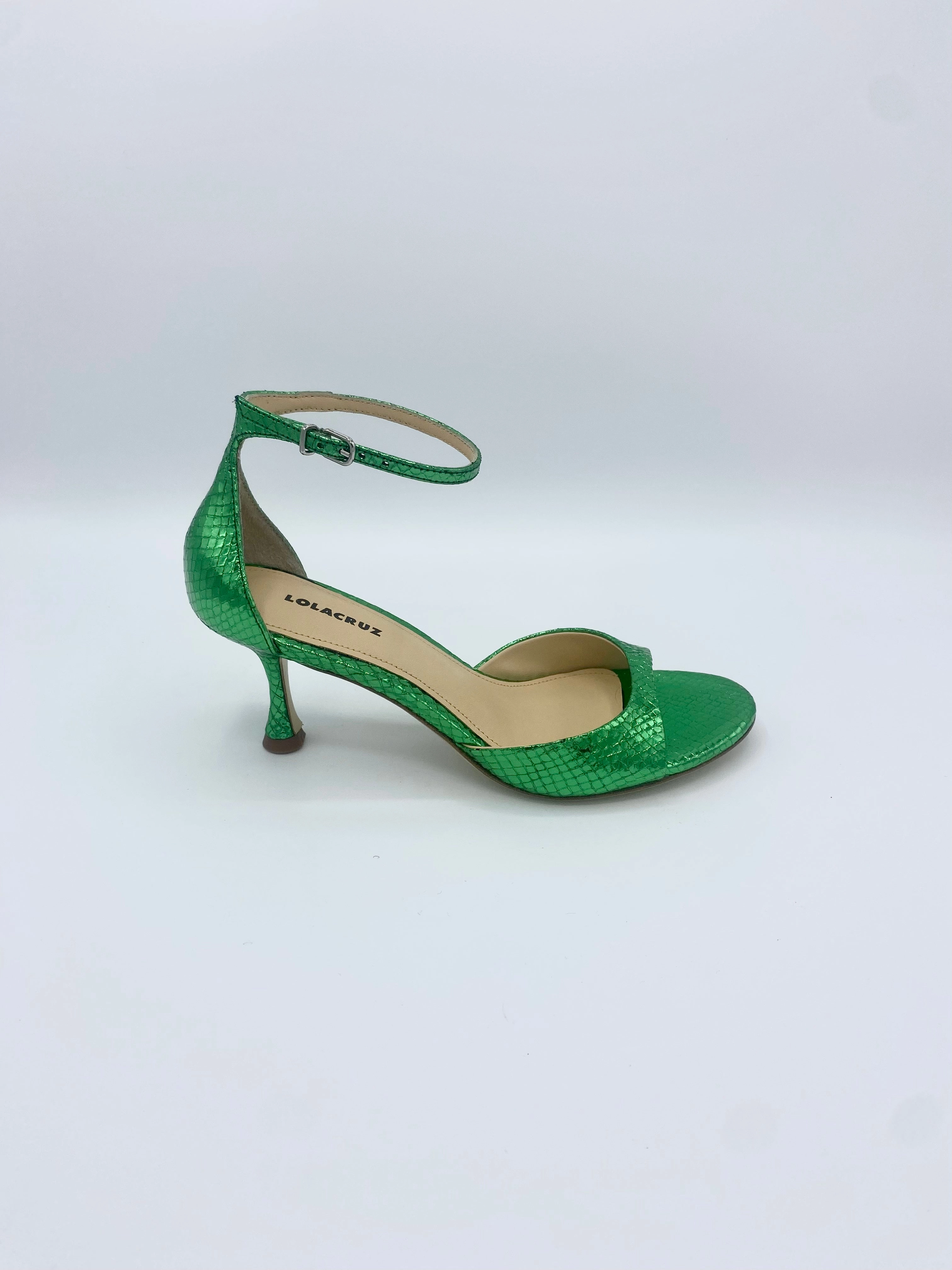 PETRINA METALLIC HEEL GREEN High Heels Boots Beige