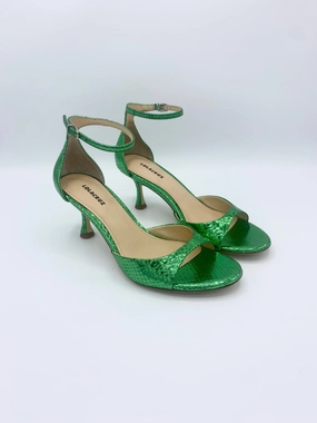 PETRINA METALLIC HEEL GREEN Running In High Heels