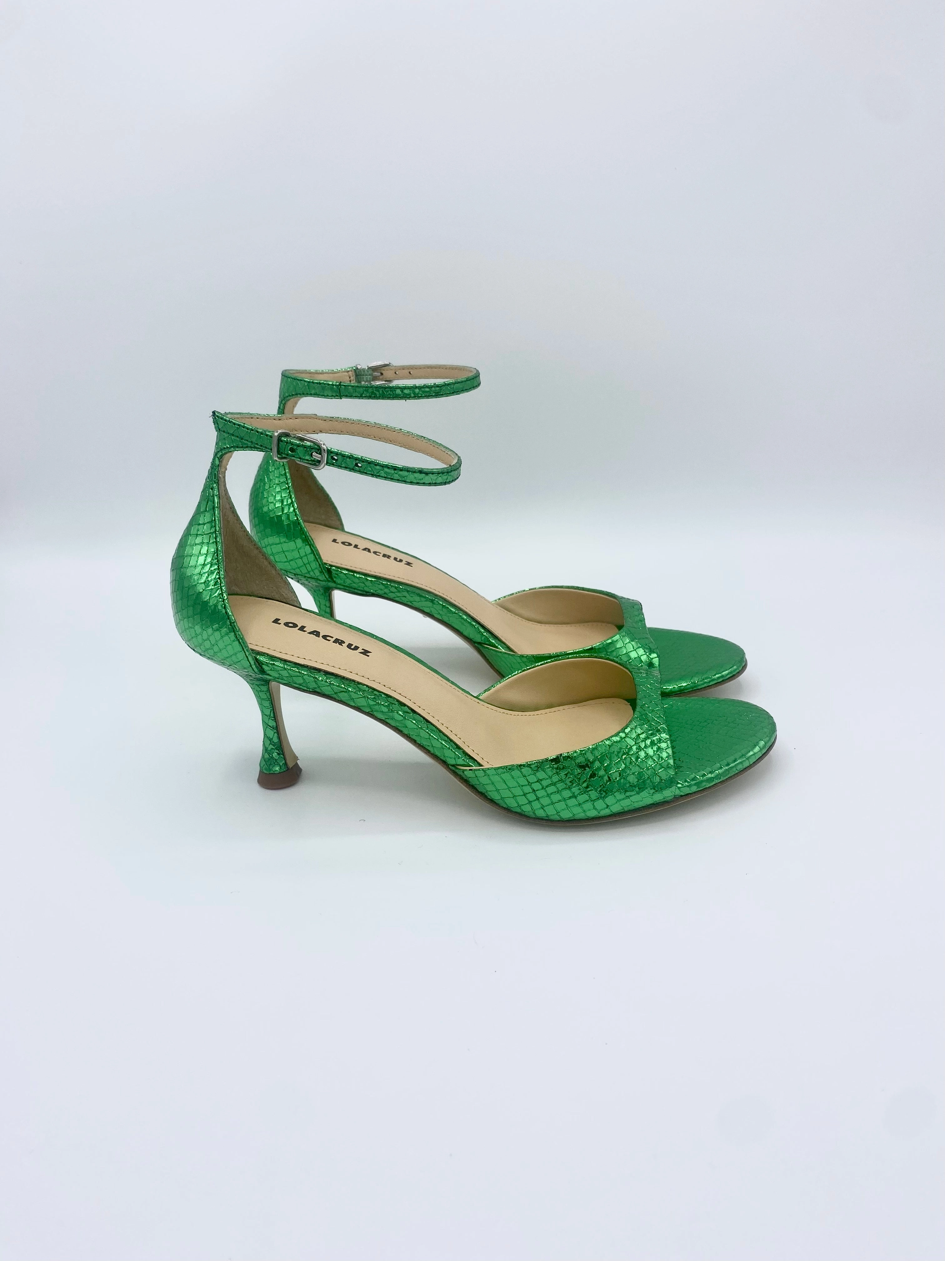 High Heels Zum Einklappen PETRINA METALLIC HEEL GREEN