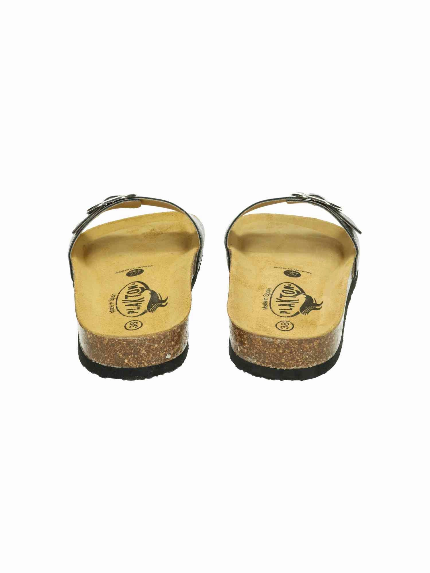 Bis 3 181018 Elefante Lame grafito Komfort Sandalen