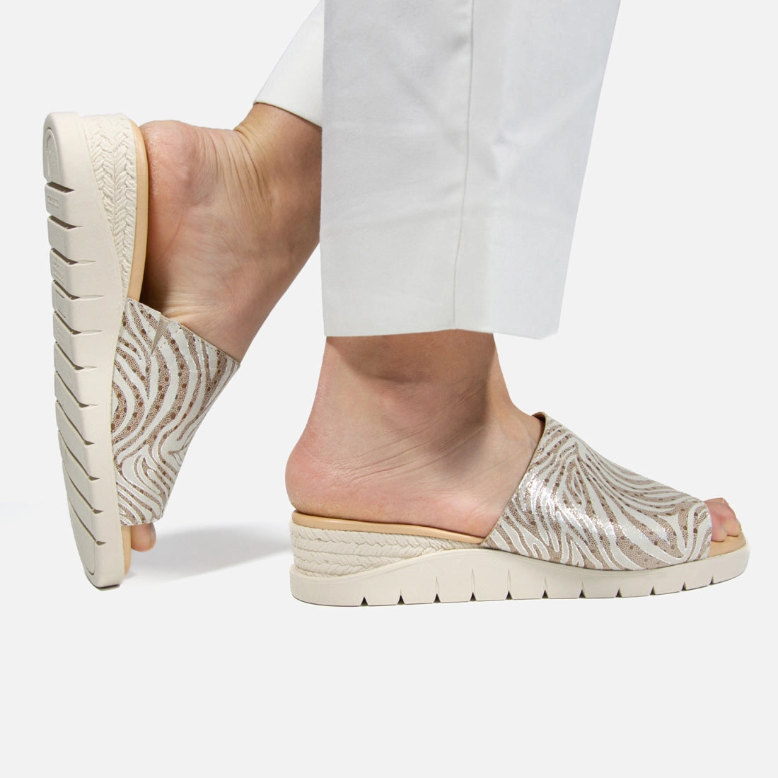 Sandalen Mit Keilabsatz Damen Pantoletten Looke LAURENCIA