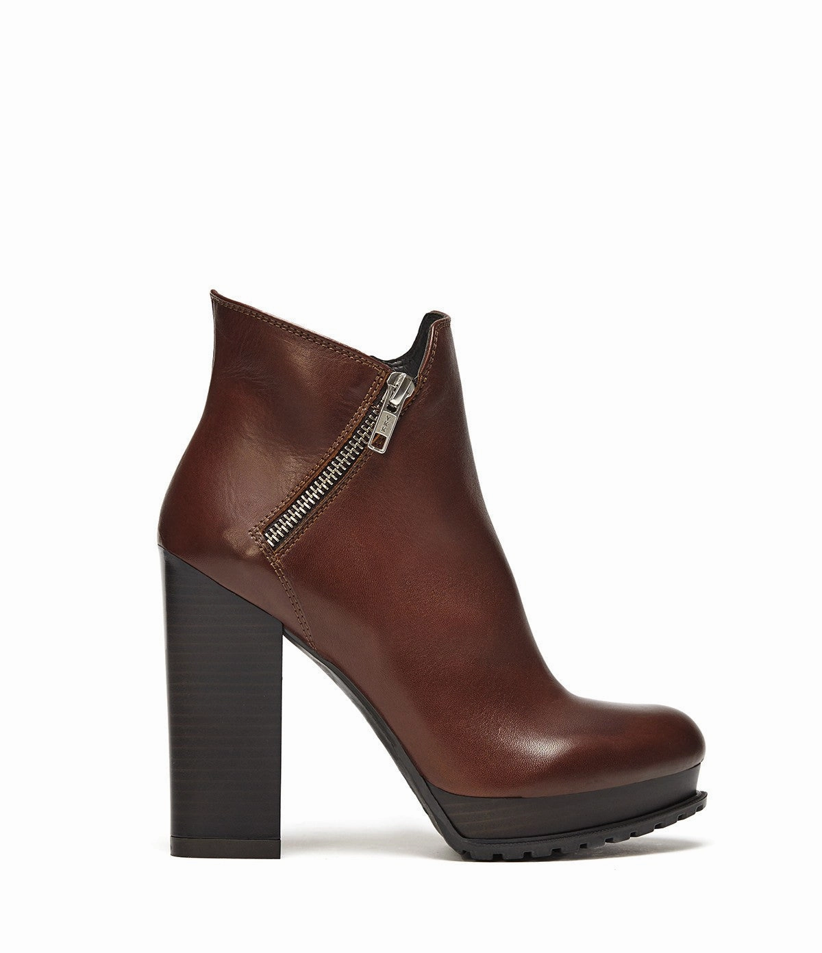 Shiny Wetlook Jeans Ankle Boots Plateau Stiefelette Emma braun