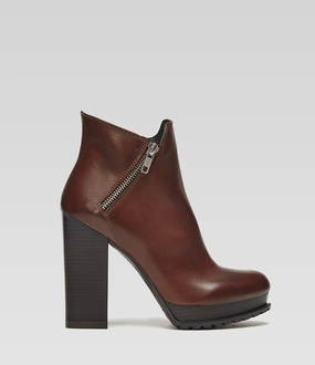 Plateau Stiefelette Emma braun Ankle Boots Schuhe