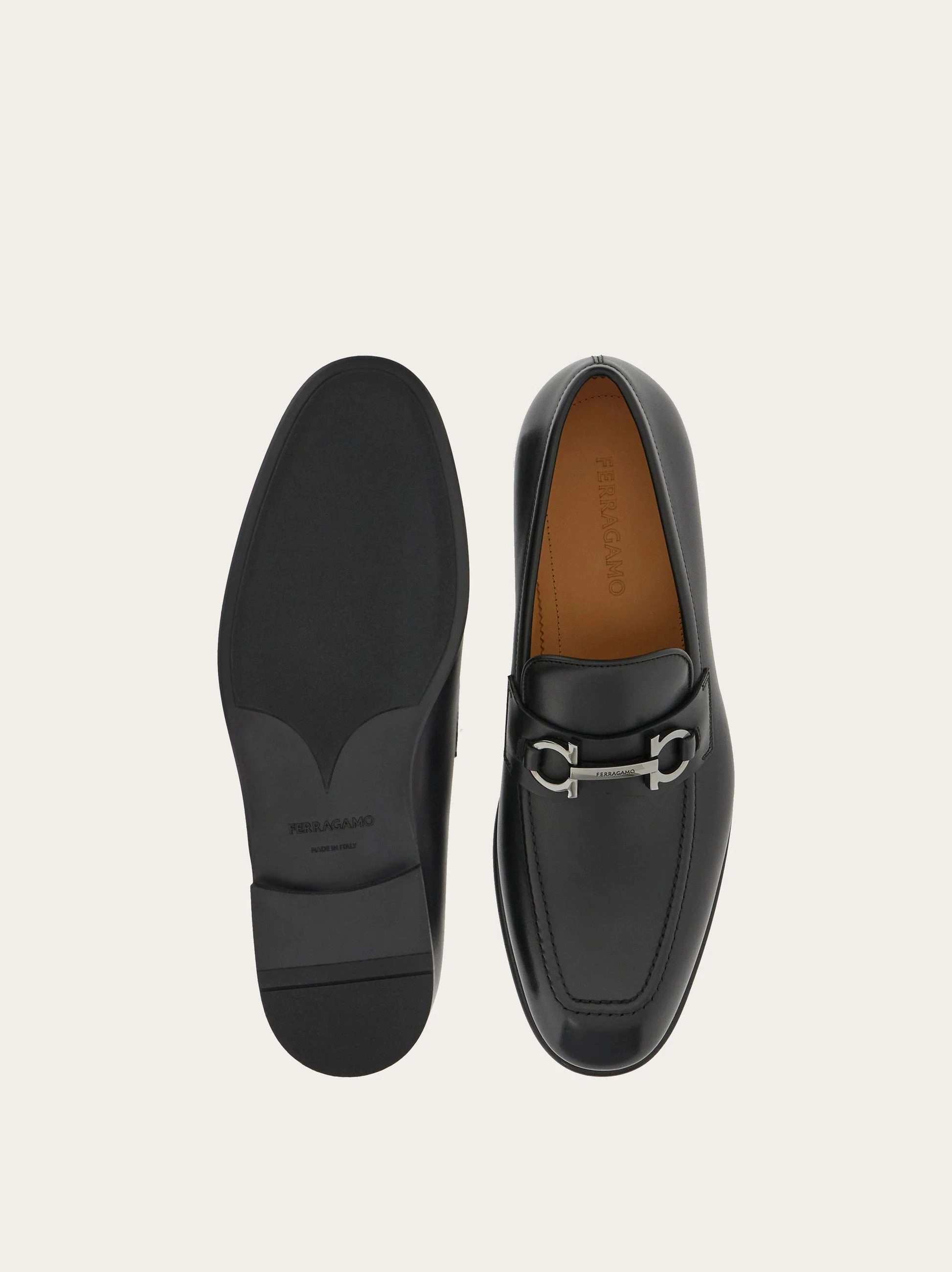 Chunky Loafers With Tights BLACK FERRAGAMO MEN SHOES