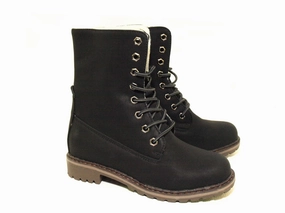 Damen Ankle Boots Blockabsatz Damen Stiefeletten Boots Outdoor Winterboots warm gefttert Black # 618