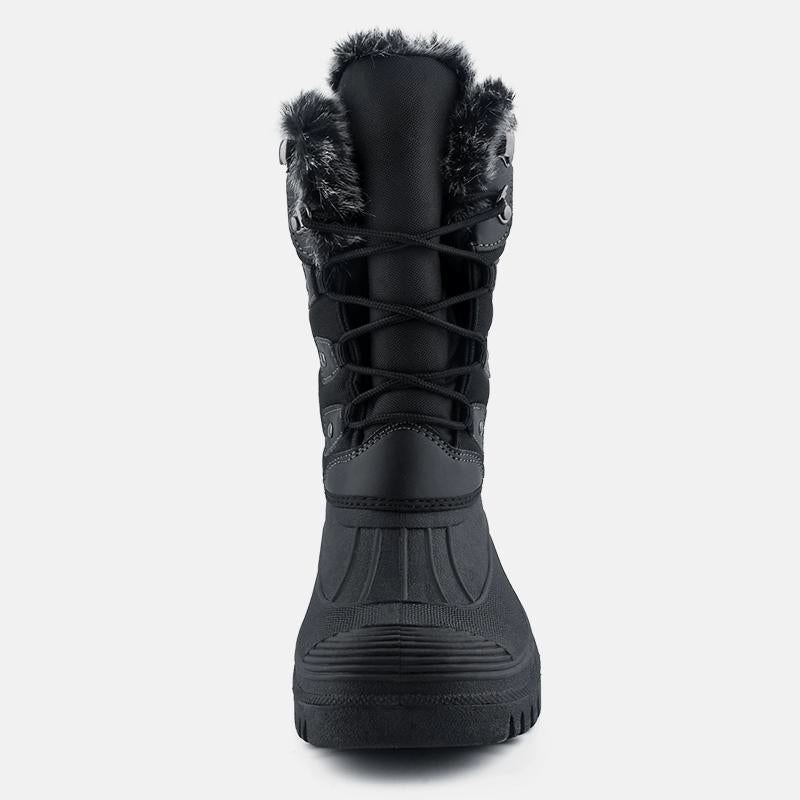 Alpinestar Stiefel Knixmax Damen Schneestiefel Schwarz Wasserdichte Sohle Pelzgeftterte Winterstiefel (Upgrade-Version)