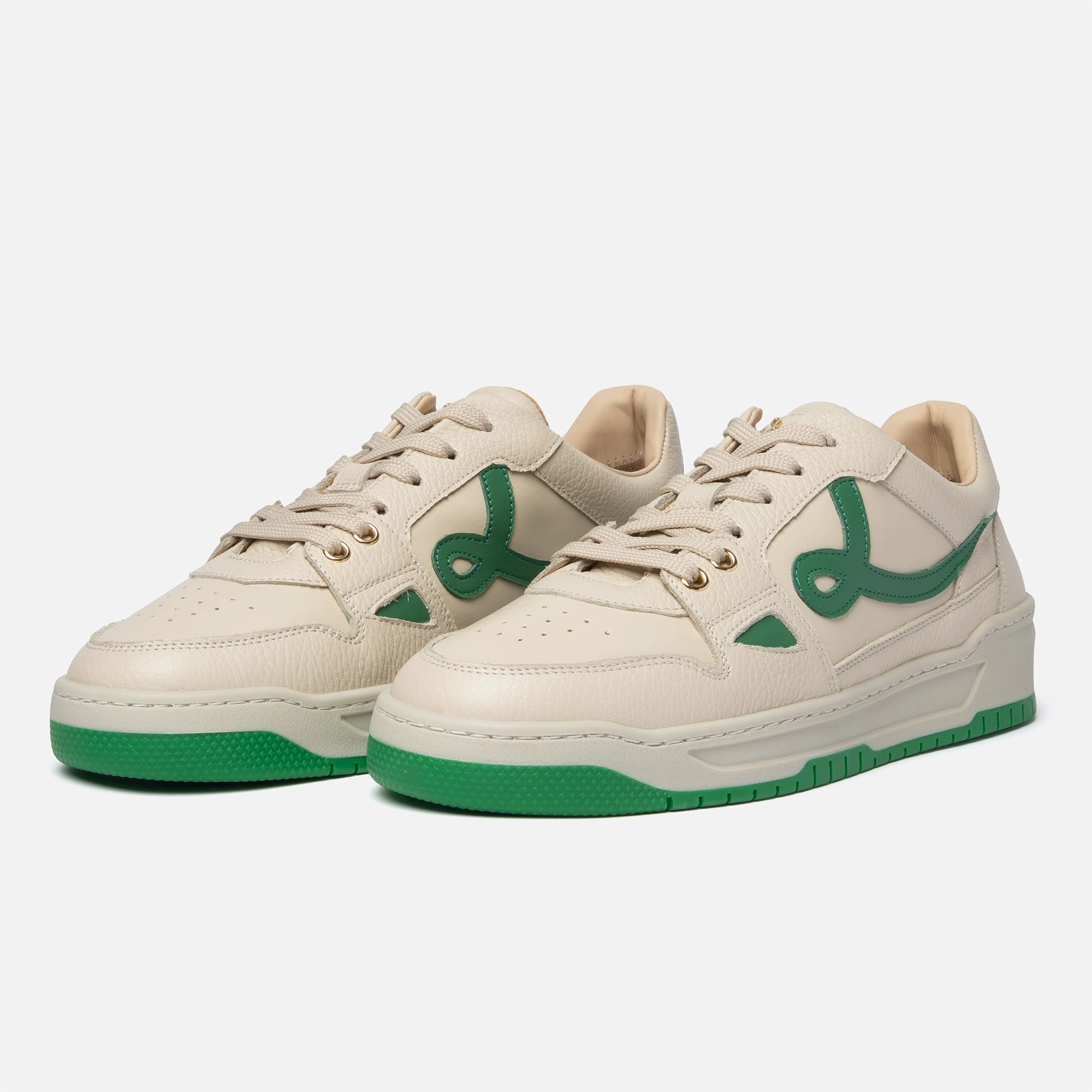 PRE ORDER - Low Top - Jaq - Beige Green Sneaker Chunky