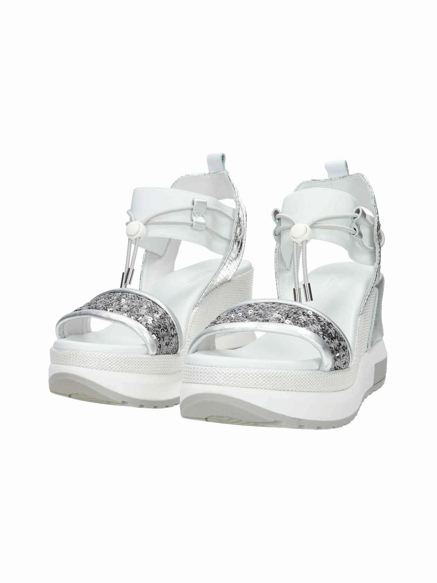 E513602D T.Paillettes Chic 22 Nettuno Argento Blade Argento Loira Bia Sandalen Bayton
