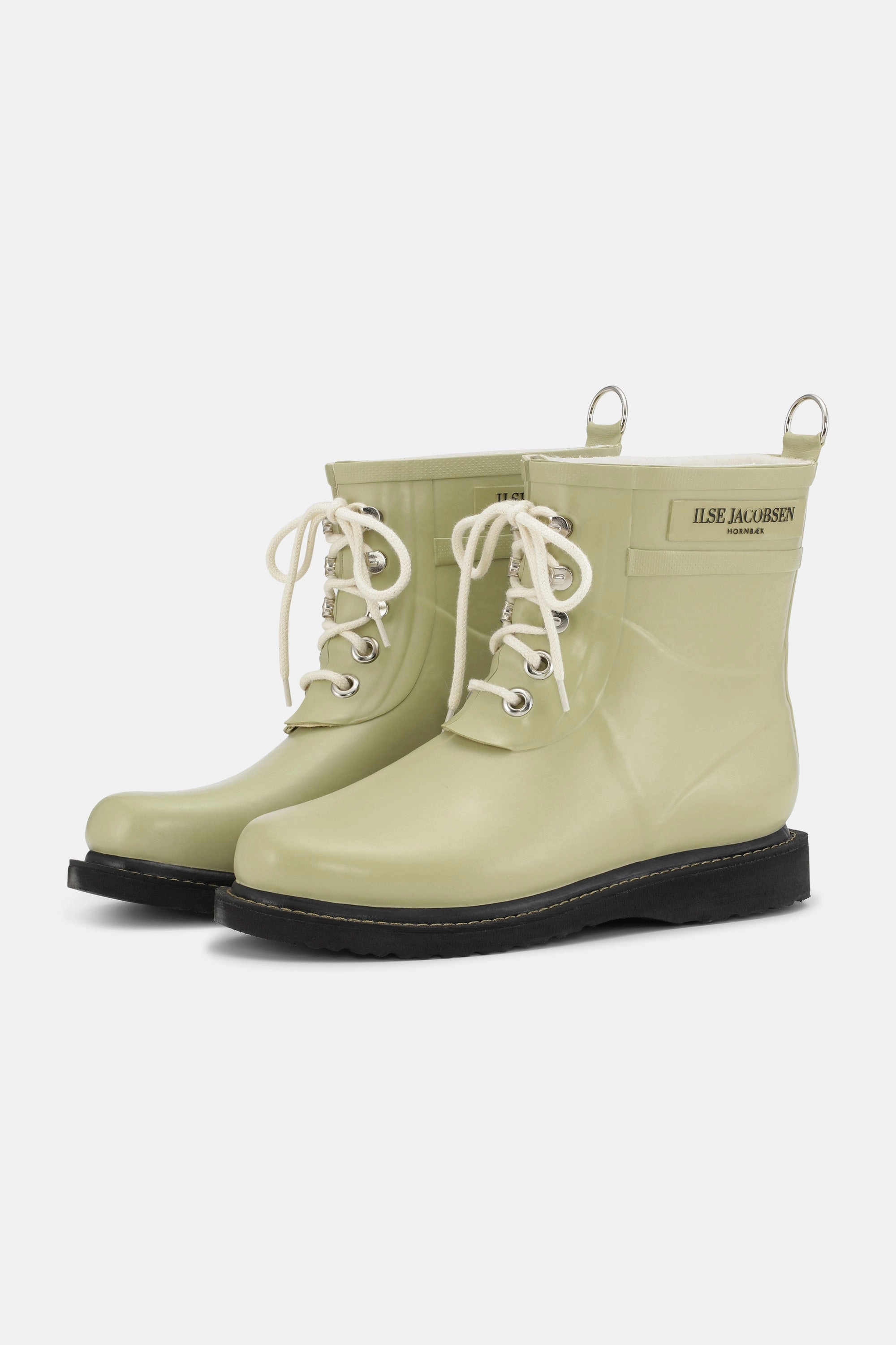 Nappaleder Stiefel Kurze Gummistiefel - Olive Grass