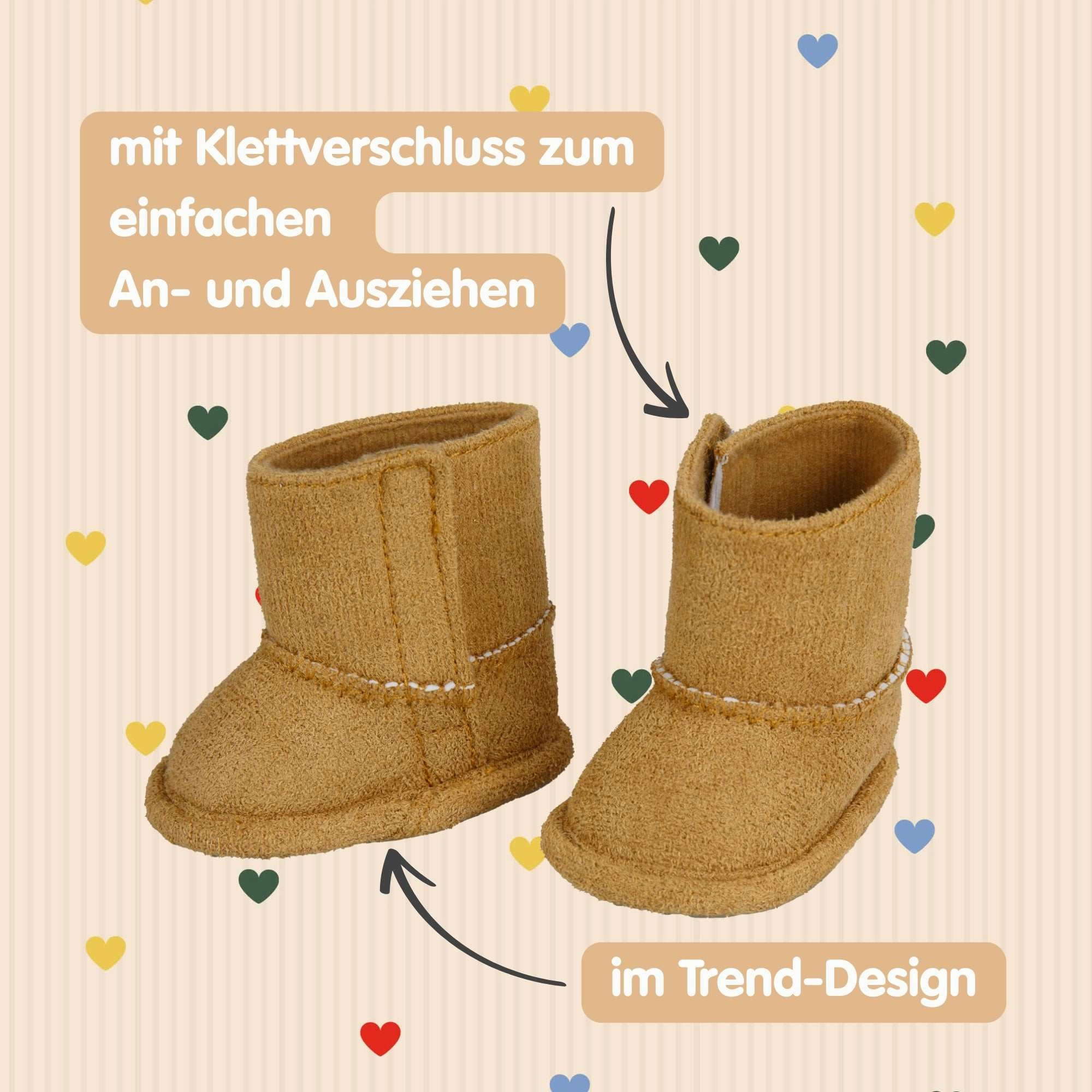 Puppen-Stiefel in Wildleder-Optik 38-45 Jeans Stiefel