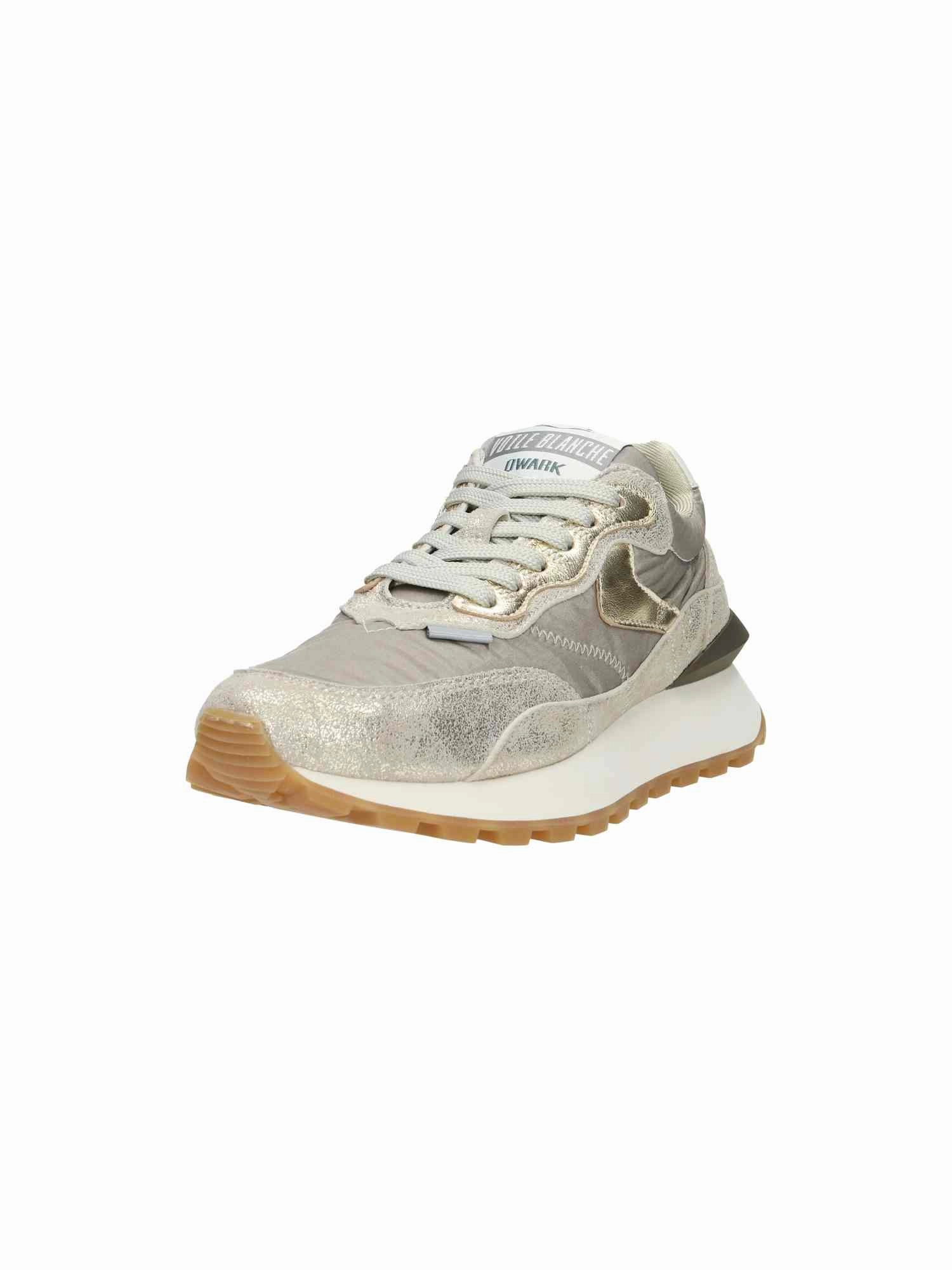 Sneaker 2002 Qwark Hype Woman. Metallic Brushed Goat/Nylon platinum taupe