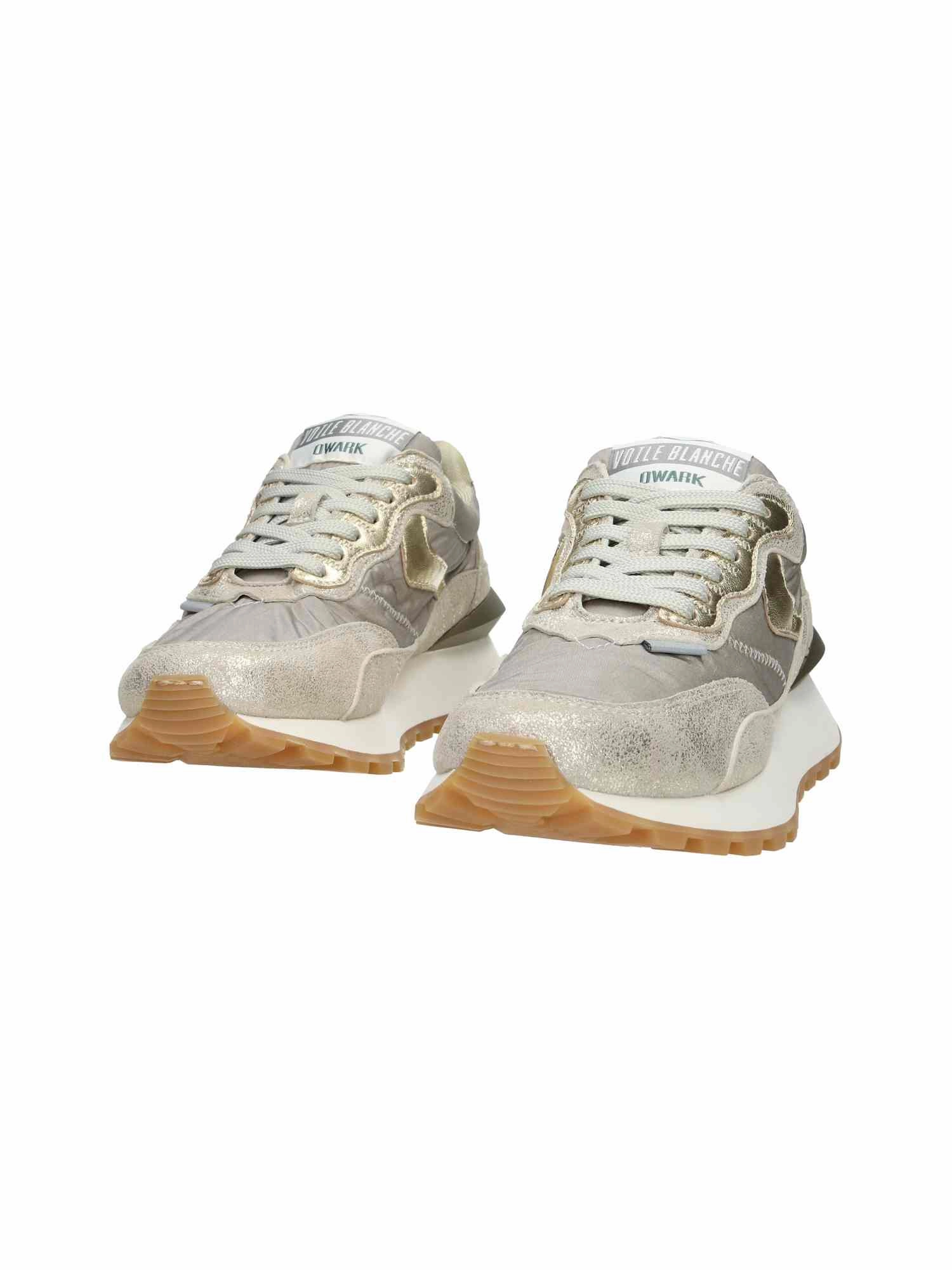 Sneaker Dunkel Qwark Hype Woman. Metallic Brushed Goat/Nylon platinum taupe