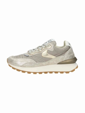 Sneaker Geschäft Qwark Hype Woman. Metallic Brushed Goat/Nylon platinum taupe