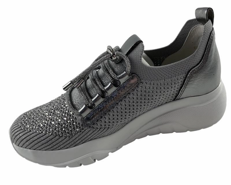 Sneaker Shoelaces Gabor Fashion  Damen  Sneaker 63.455.49 Stretch/Shine Met Grau  (Glitter)