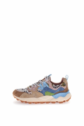 Balenciaga Basketball Sneaker Yamano 3 Woman Suede/Jaquard Flowers Print light brown beige lig