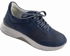 Gabor Rollingsoft Damen Sneaker 66.897.16  Mesh/Dreamvelou Blau Florenz Sneaker