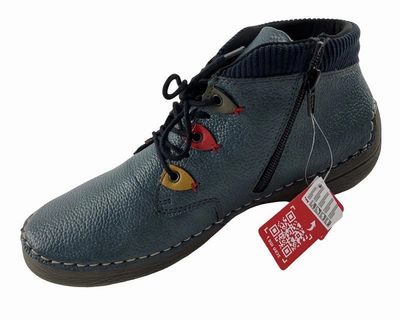 Paul Stiefel Rieker Damen Kurzstiefel  52544-14 Blau Schnrung Reiverschluss