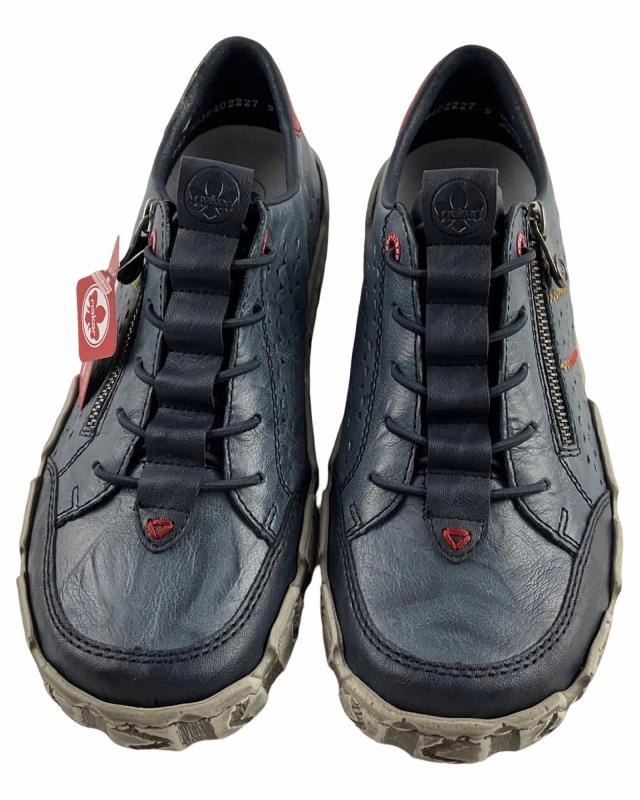 Elegantes Kleid Mit Sneaker Rieker Damen Schnrschuhe  L0357-12  Blau Kunstleder Reiverschluss  Gummizug
