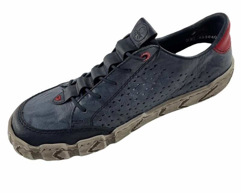 Rieker Damen Schnrschuhe  L0357-12  Blau Kunstleder Reiverschluss  Gummizug Größentabelle Sneaker