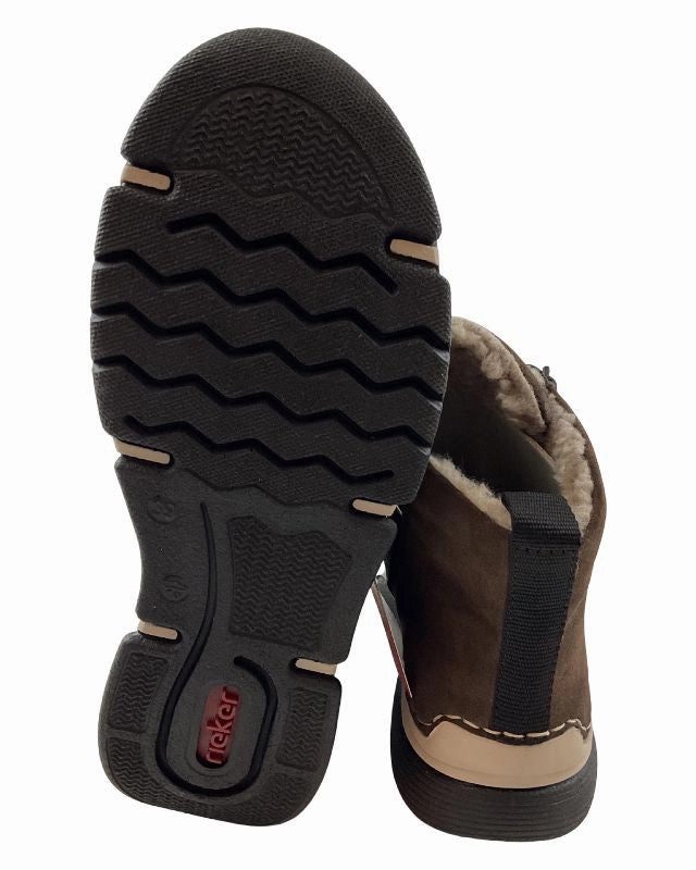 Rieker Damen Schnrstiefel 45912-25 Braun  Warmfutter Kleid Mit Overknee Stiefel