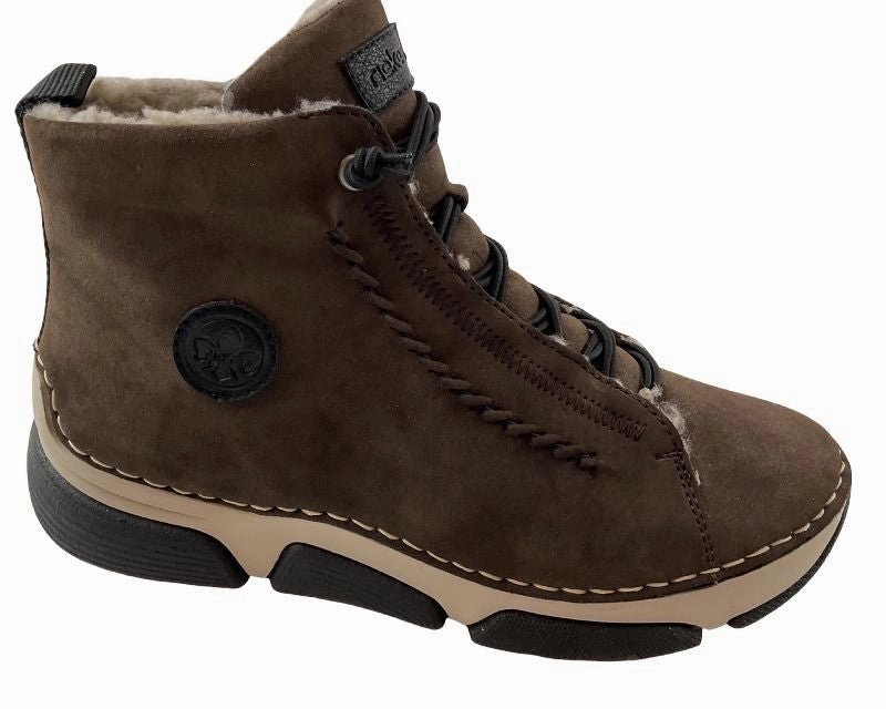 Feners Stiefel Rieker Damen Schnrstiefel 45912-25 Braun  Warmfutter